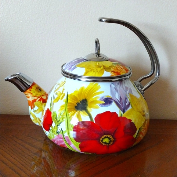 The Pioneer Woman Kitchen Pioneer Woman Enameled Steel Tea Kettle